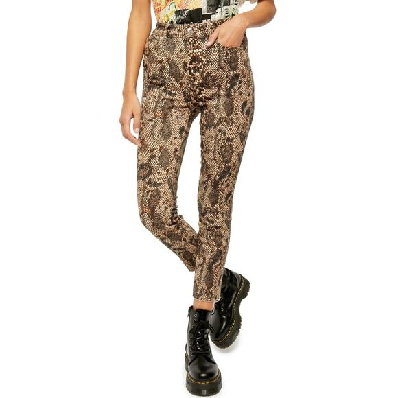 Free People Two Faced Snakeskin Python print skinny jeans Jeggings ankle 26 new - Picture 12 of 15